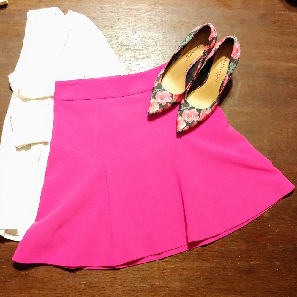 Express Hot Pink A-Line Skirt